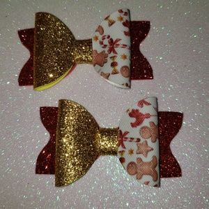 Duo de lazos con motivo de Navidad